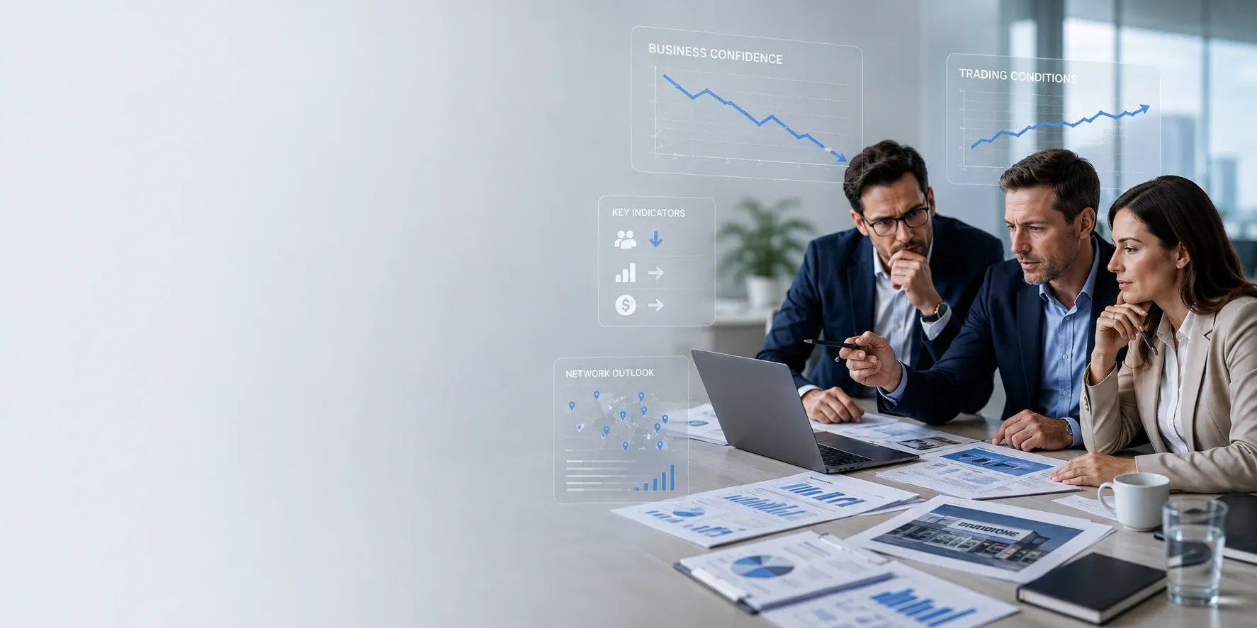 Franchise owner reviewing business performance figures